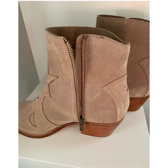 JOIE Western Style Suede Booties Size 7 - Picture 4 of 13